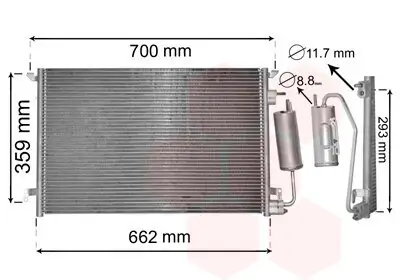 Kondensator, Klimaanlage VAN WEZEL 37015397 Bild Kondensator, Klimaanlage VAN WEZEL 37015397