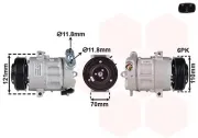 Kompressor, Klimaanlage 12 V VAN WEZEL 3701K715