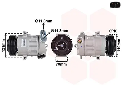 Kompressor, Klimaanlage 12 V VAN WEZEL 3701K715 Bild Kompressor, Klimaanlage 12 V VAN WEZEL 3701K715