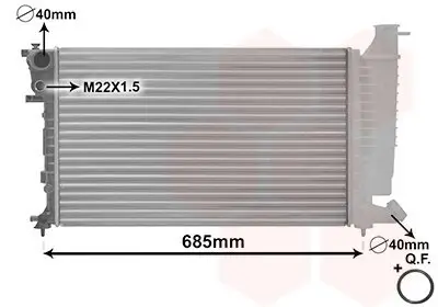 Kühler, Motorkühlung VAN WEZEL 40002137 Bild Kühler, Motorkühlung VAN WEZEL 40002137