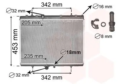 Kühler, Motorkühlung VAN WEZEL 40002249 Bild Kühler, Motorkühlung VAN WEZEL 40002249