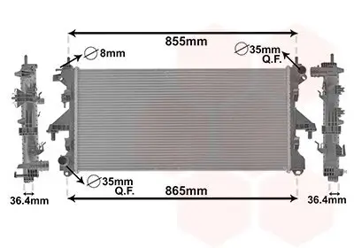 Kühler, Motorkühlung VAN WEZEL 40002304 Bild Kühler, Motorkühlung VAN WEZEL 40002304