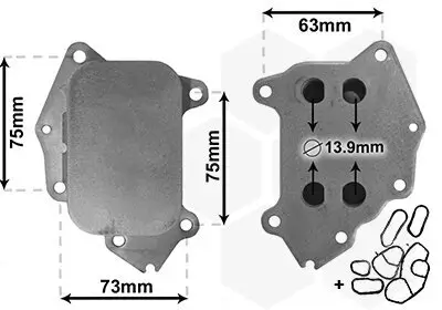 Ölkühler, Motoröl VAN WEZEL 40003396 Bild Ölkühler, Motoröl VAN WEZEL 40003396