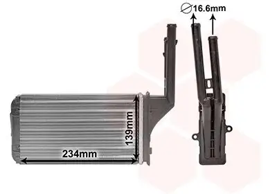 Wärmetauscher, Innenraumheizung VAN WEZEL 40006049 Bild Wärmetauscher, Innenraumheizung VAN WEZEL 40006049