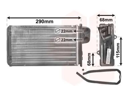 Wärmetauscher, Innenraumheizung VAN WEZEL 40006100 Bild Wärmetauscher, Innenraumheizung VAN WEZEL 40006100