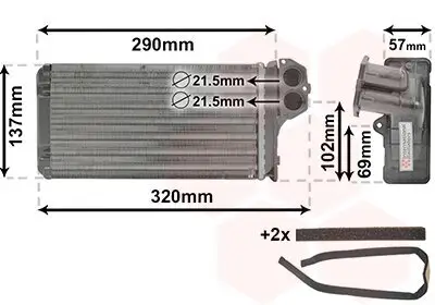 Wärmetauscher, Innenraumheizung VAN WEZEL 40006226