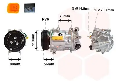 Kompressor, Klimaanlage 12 V VAN WEZEL 4000K322