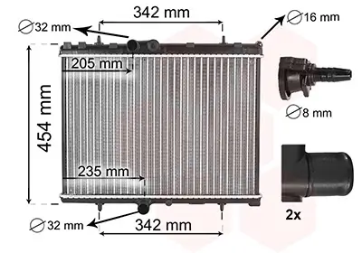 Kühler, Motorkühlung VAN WEZEL 40012709 Bild Kühler, Motorkühlung VAN WEZEL 40012709