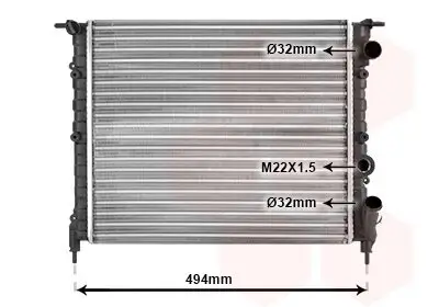 Kühler, Motorkühlung VAN WEZEL 43002043 Bild Kühler, Motorkühlung VAN WEZEL 43002043