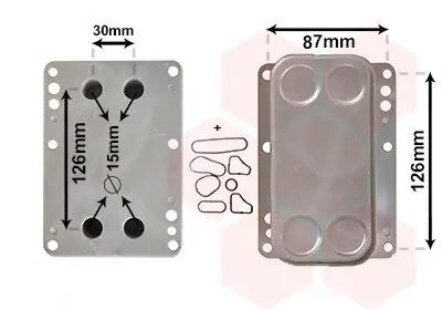 Ölkühler, Motoröl VAN WEZEL 43003631 Bild Ölkühler, Motoröl VAN WEZEL 43003631