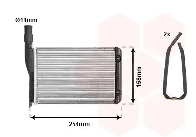 Wärmetauscher, Innenraumheizung VAN WEZEL 43006087