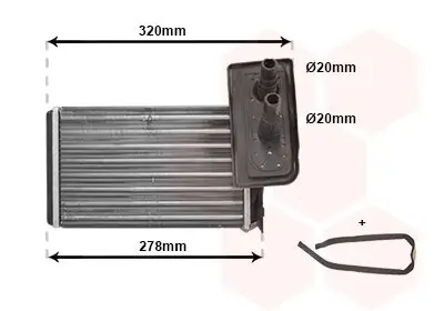 Wärmetauscher, Innenraumheizung VAN WEZEL 43006099 Bild Wärmetauscher, Innenraumheizung VAN WEZEL 43006099