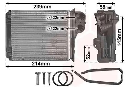 Wärmetauscher, Innenraumheizung VAN WEZEL 43006398 Bild Wärmetauscher, Innenraumheizung VAN WEZEL 43006398