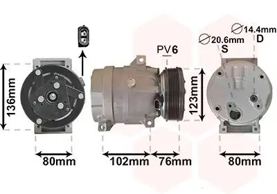 Kompressor, Klimaanlage VAN WEZEL 4300K069 Bild Kompressor, Klimaanlage VAN WEZEL 4300K069