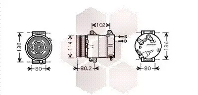 Kompressor, Klimaanlage 12 V VAN WEZEL 4300K383