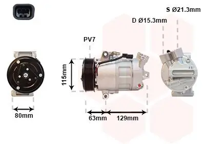 Kompressor, Klimaanlage 12 V VAN WEZEL 4300K384