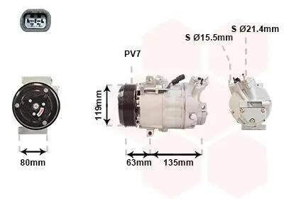 Kompressor, Klimaanlage 12 V VAN WEZEL 4300K389 Bild Kompressor, Klimaanlage 12 V VAN WEZEL 4300K389