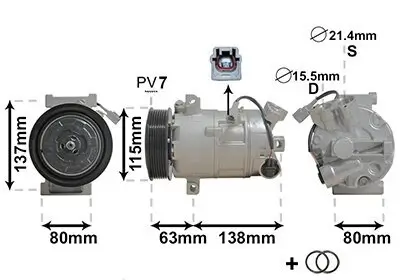 Kompressor, Klimaanlage 12 V VAN WEZEL 4300K491