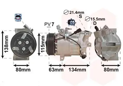 Kompressor, Klimaanlage 12 V VAN WEZEL 4301K703