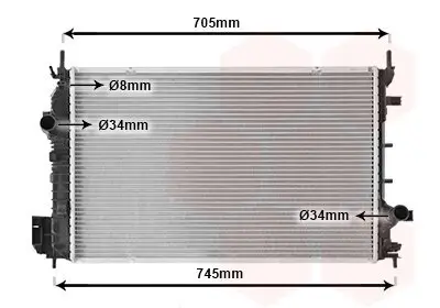 Kühler, Motorkühlung VAN WEZEL 47002070 Bild Kühler, Motorkühlung VAN WEZEL 47002070