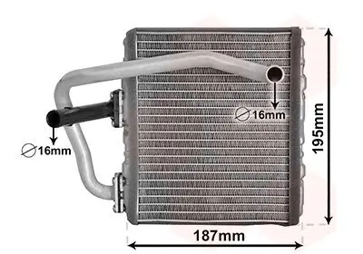 Wärmetauscher, Innenraumheizung VAN WEZEL 51006108 Bild Wärmetauscher, Innenraumheizung VAN WEZEL 51006108