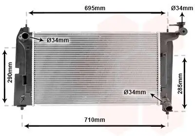 Kühler, Motorkühlung VAN WEZEL 53002289 Bild Kühler, Motorkühlung VAN WEZEL 53002289