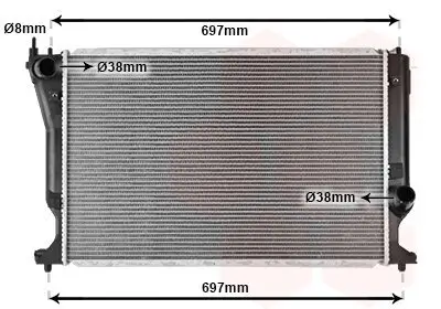 Kühler, Motorkühlung VAN WEZEL 53002398 Bild Kühler, Motorkühlung VAN WEZEL 53002398