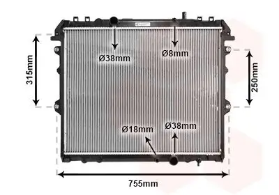 Kühler, Motorkühlung VAN WEZEL 53002432 Bild Kühler, Motorkühlung VAN WEZEL 53002432