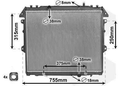 Kühler, Motorkühlung VAN WEZEL 53002496 Bild Kühler, Motorkühlung VAN WEZEL 53002496