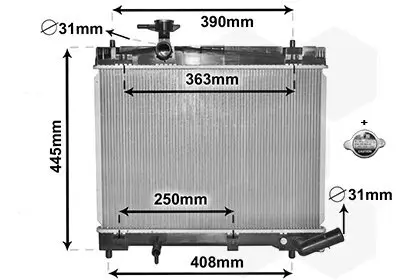 Kühler, Motorkühlung VAN WEZEL 53002663