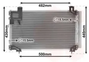 Kondensator, Klimaanlage VAN WEZEL 53005394