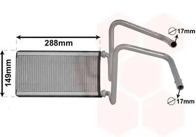 Wärmetauscher, Innenraumheizung VAN WEZEL 53006714 Bild Wärmetauscher, Innenraumheizung VAN WEZEL 53006714