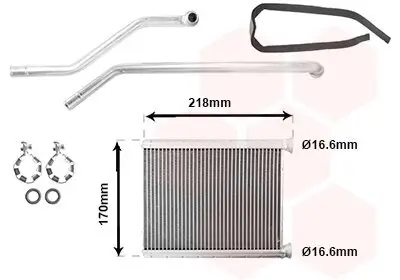 Wärmetauscher, Innenraumheizung VAN WEZEL 53006782 Bild Wärmetauscher, Innenraumheizung VAN WEZEL 53006782