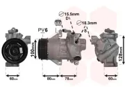 Kompressor, Klimaanlage 12 V VAN WEZEL 5300K618