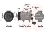 Kompressor, Klimaanlage 12 V VAN WEZEL 5301K701