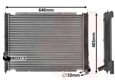 Kühler, Motorkühlung VAN WEZEL 58002034 Bild Kühler, Motorkühlung VAN WEZEL 58002034