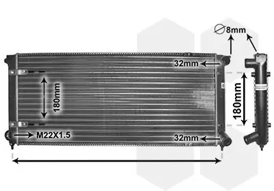 Kühler, Motorkühlung VAN WEZEL 58002041 Bild Kühler, Motorkühlung VAN WEZEL 58002041