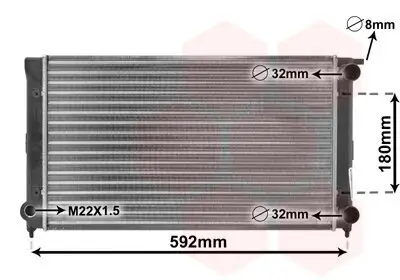 Kühler, Motorkühlung VAN WEZEL 58002045 Bild Kühler, Motorkühlung VAN WEZEL 58002045