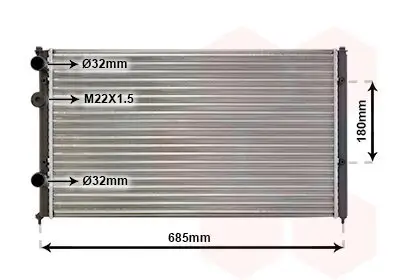 Kühler, Motorkühlung VAN WEZEL 58002115 Bild Kühler, Motorkühlung VAN WEZEL 58002115