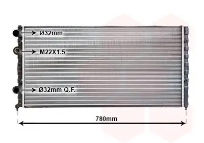 Kühler, Motorkühlung VAN WEZEL 58002122 Bild Kühler, Motorkühlung VAN WEZEL 58002122