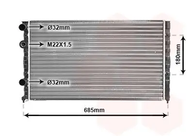 Kühler, Motorkühlung VAN WEZEL 58002124 Bild Kühler, Motorkühlung VAN WEZEL 58002124