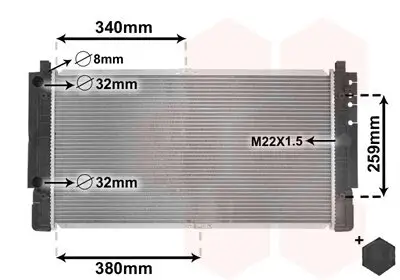 Kühler, Motorkühlung VAN WEZEL 58002149 Bild Kühler, Motorkühlung VAN WEZEL 58002149