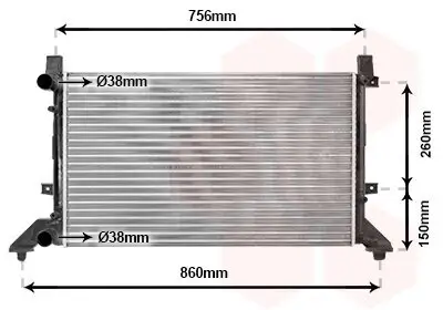 Kühler, Motorkühlung VAN WEZEL 58002155 Bild Kühler, Motorkühlung VAN WEZEL 58002155