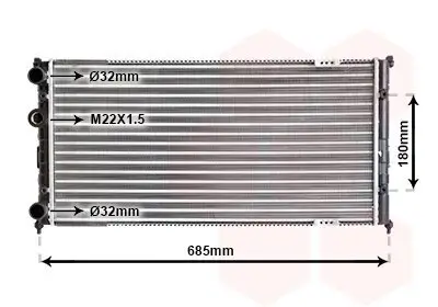 Kühler, Motorkühlung VAN WEZEL 58002192 Bild Kühler, Motorkühlung VAN WEZEL 58002192