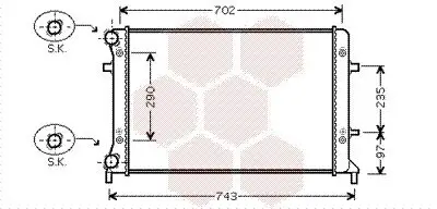 Kühler, Motorkühlung VAN WEZEL 58002228 Bild Kühler, Motorkühlung VAN WEZEL 58002228