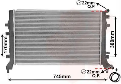 Kühler, Motorkühlung VAN WEZEL 58002295 Bild Kühler, Motorkühlung VAN WEZEL 58002295