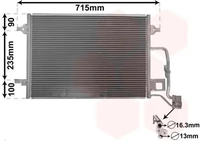 Kondensator, Klimaanlage VAN WEZEL 58005189 Bild Kondensator, Klimaanlage VAN WEZEL 58005189