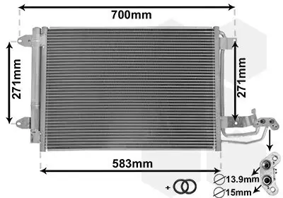 Kondensator, Klimaanlage VAN WEZEL 58005209 Bild Kondensator, Klimaanlage VAN WEZEL 58005209