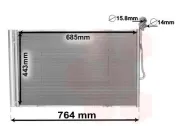 Kondensator, Klimaanlage VAN WEZEL 58005334