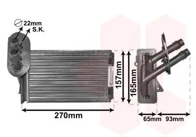 Wärmetauscher, Innenraumheizung VAN WEZEL 58006173 Bild Wärmetauscher, Innenraumheizung VAN WEZEL 58006173